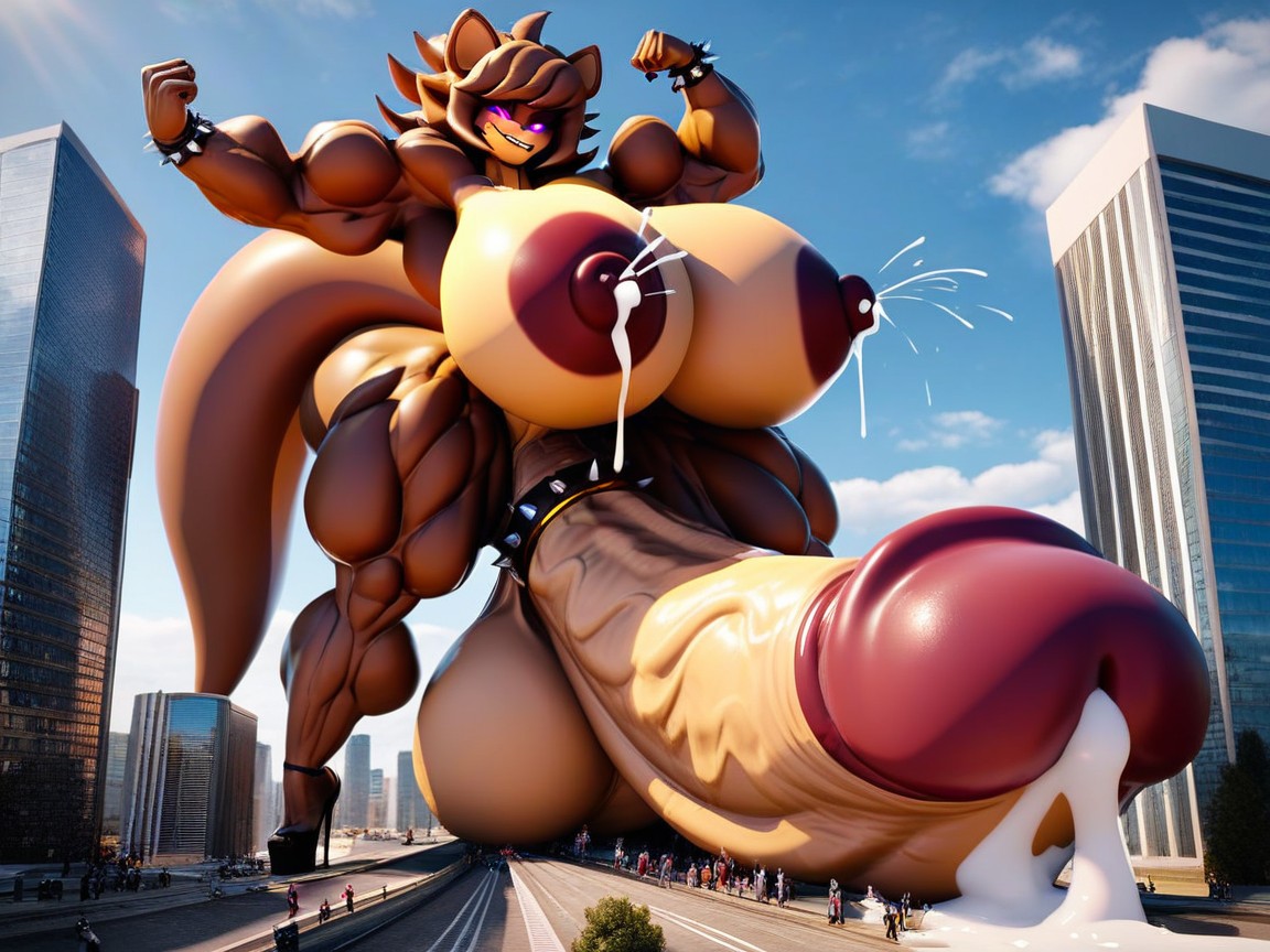 Cock Ring, Hyper Muscular, Big Boobs Furry AI Porn