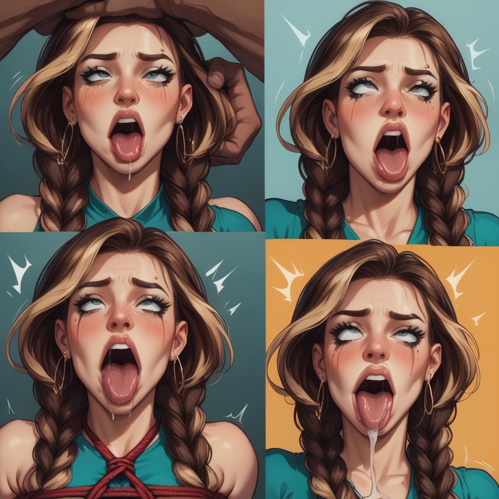 Smeared Makeup, Comic Book Style, Sound Effects AI Porn