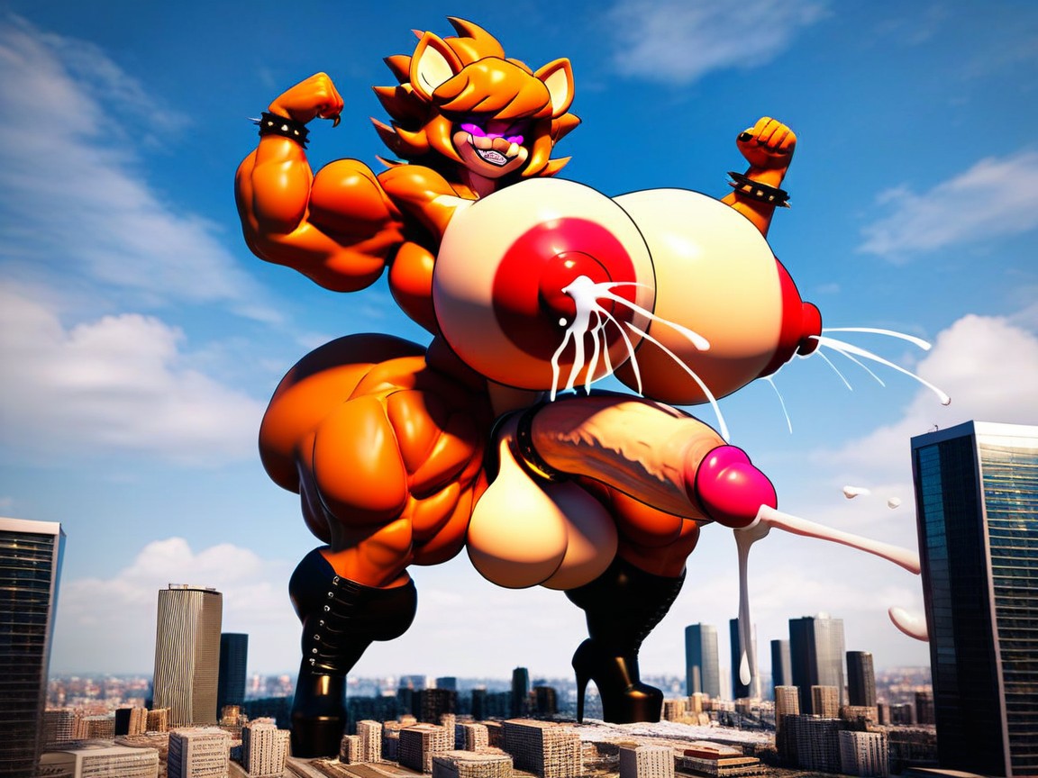 Cock Ring, Gigantic, Huge Muscular Arms Furry AI Porn