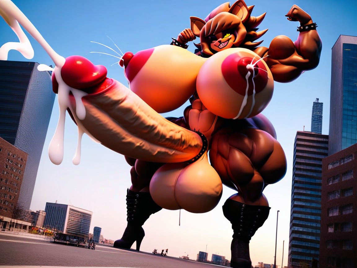 Muscle Shoulders, Double Cock, Gigantic Cock 퍼리 AI 포르노