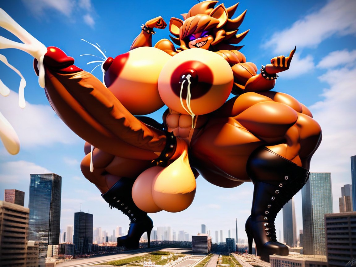 Hyper Muscular, Vieny Cock, Fredina From Fnaf Furry AI Porn