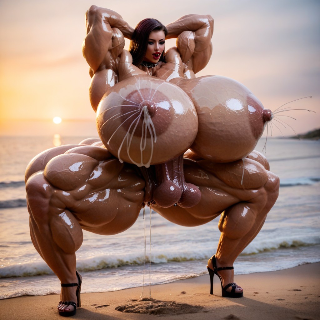 Wanking, Cum, Autopaizuri Shemale AI Porn