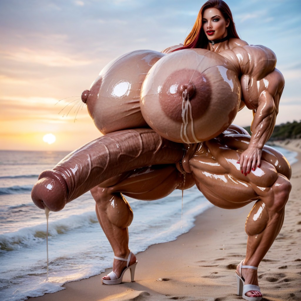 Extreme Muscle Definition Mass, Ultra Muscular, Jacked Striated Muscle Shemale AI Porn