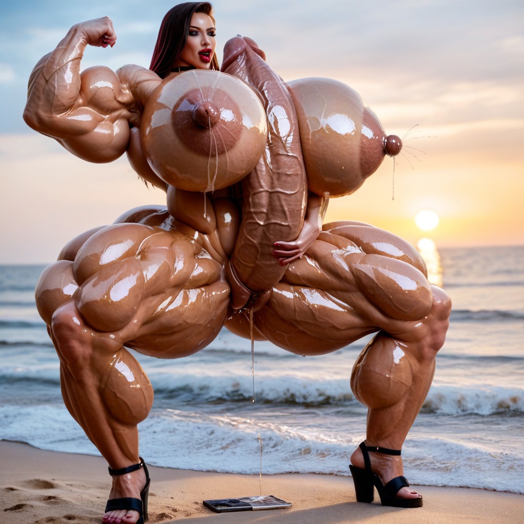 Autofellatio, Excessive Muscle & Striation, Pretty Shemale AI Porn