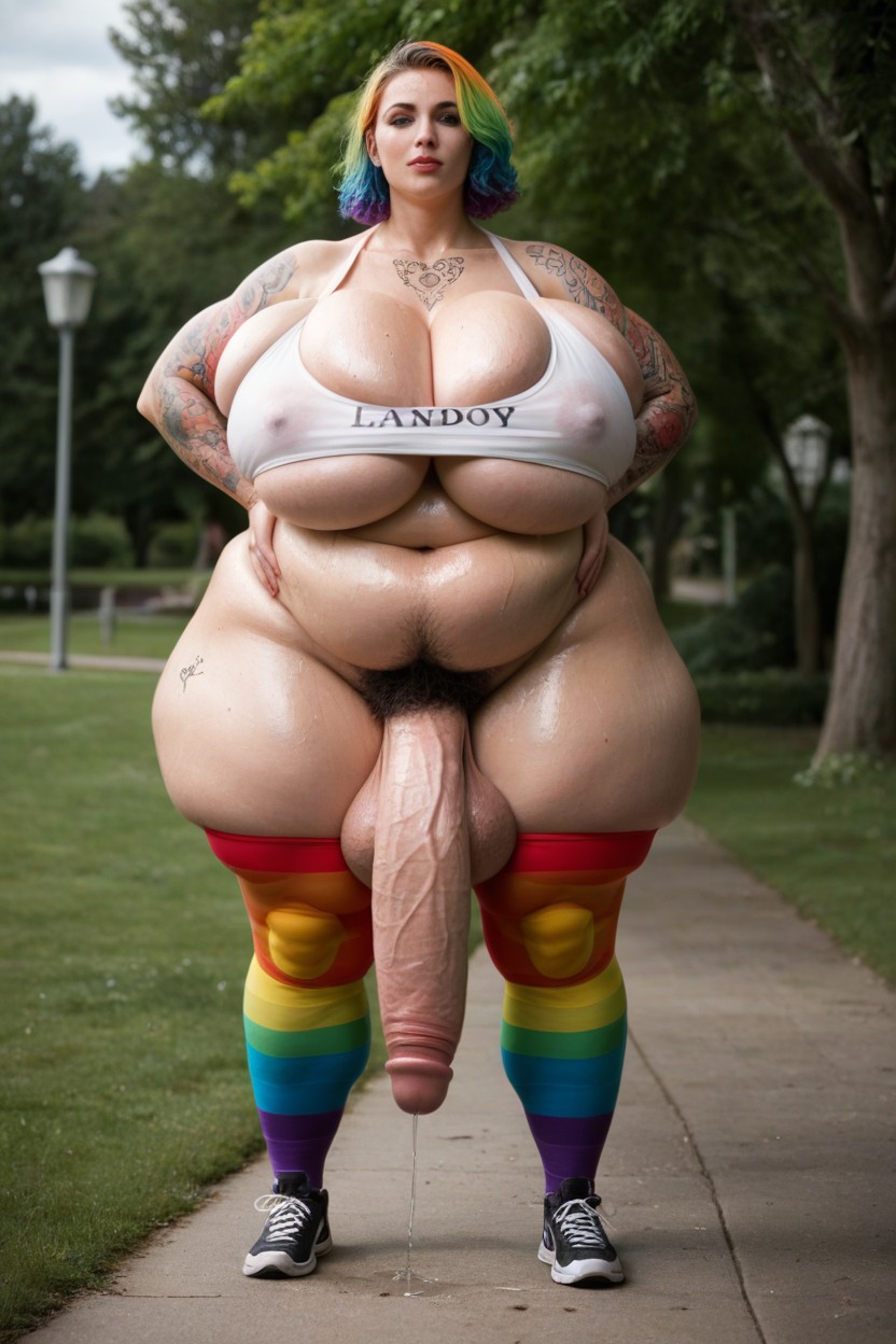 Full Body Tattoos, Wide Nose, Trees Shemale AI Porn
