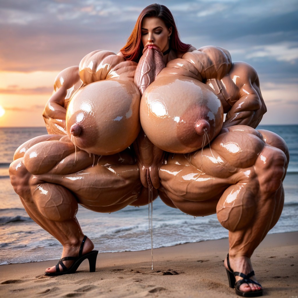 Autopaizuri, Cum, Side View Shemale AI Porn