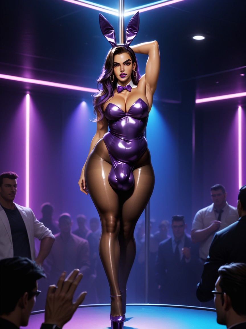 Multi Colored Hair, Multiple Earrings, Model AI Gay Porn
