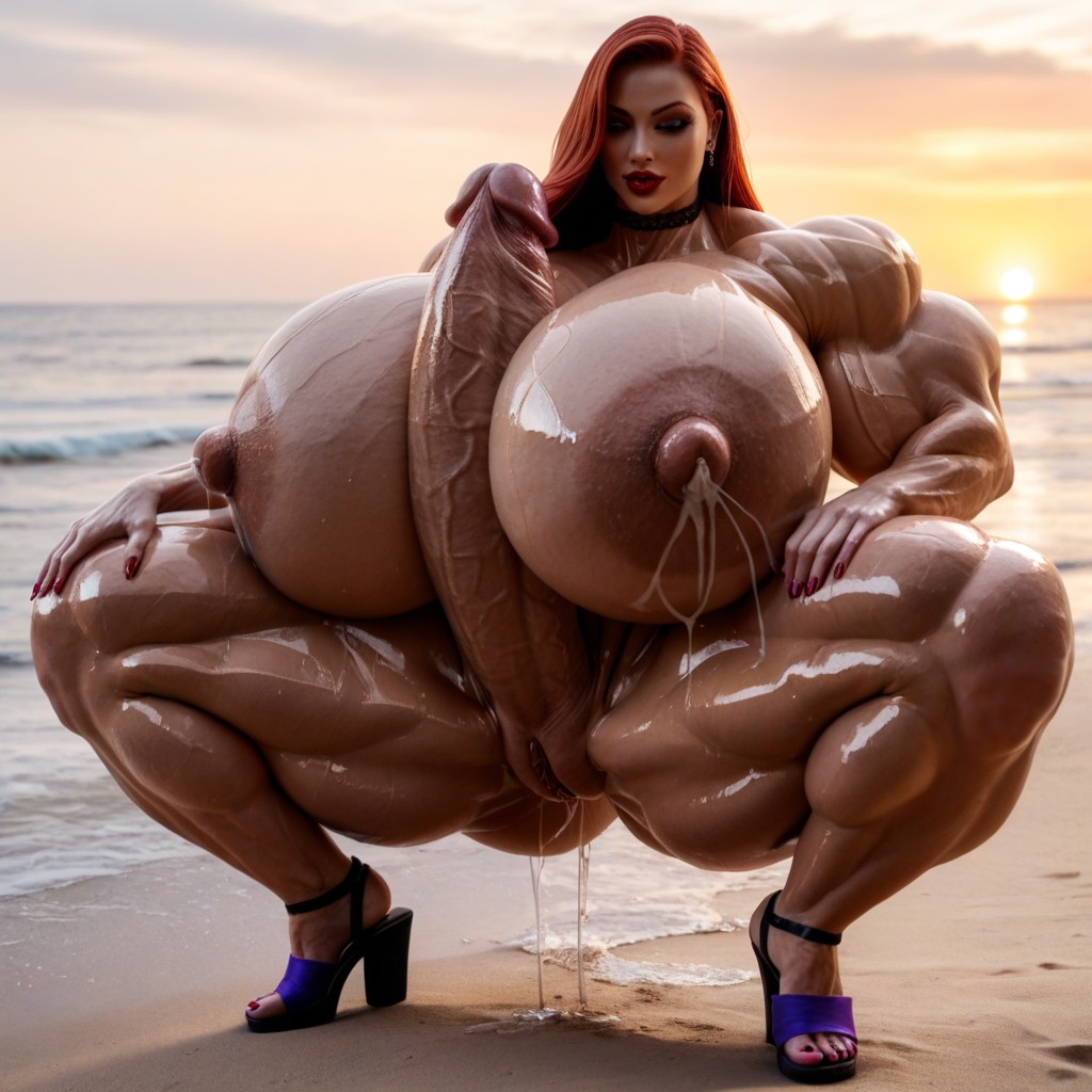 Autopaizuri, Excessive Muscle & Striation, Cum Shemale AI Porn