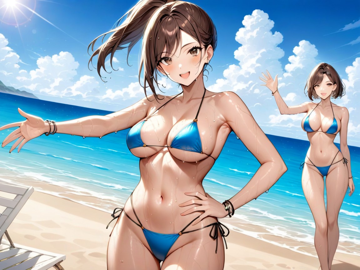 Wet Body, Hands On Hips, Blush Hentai AI Porn