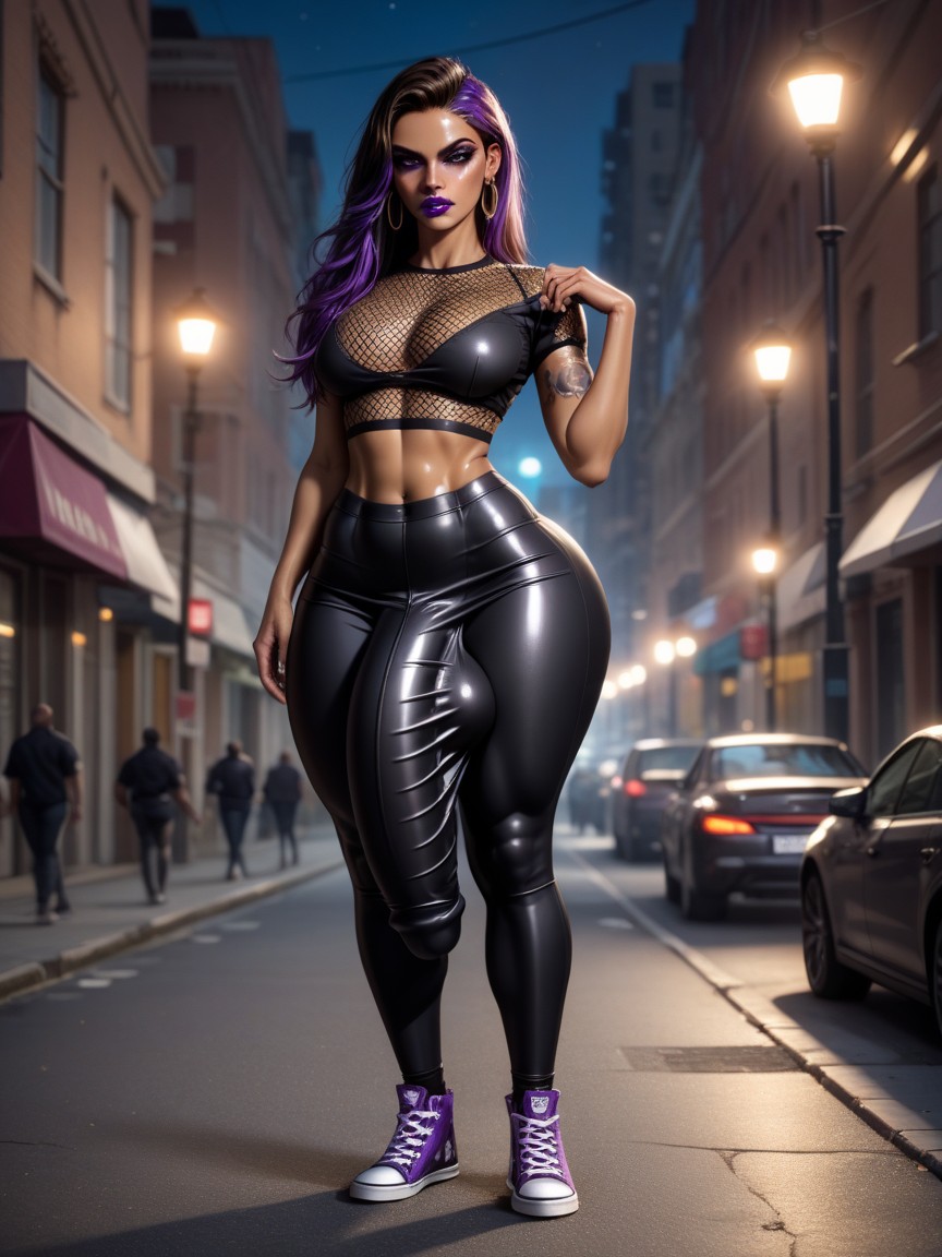 Feminine Face, Leggings, Multiple Earrings AI Gay Porn