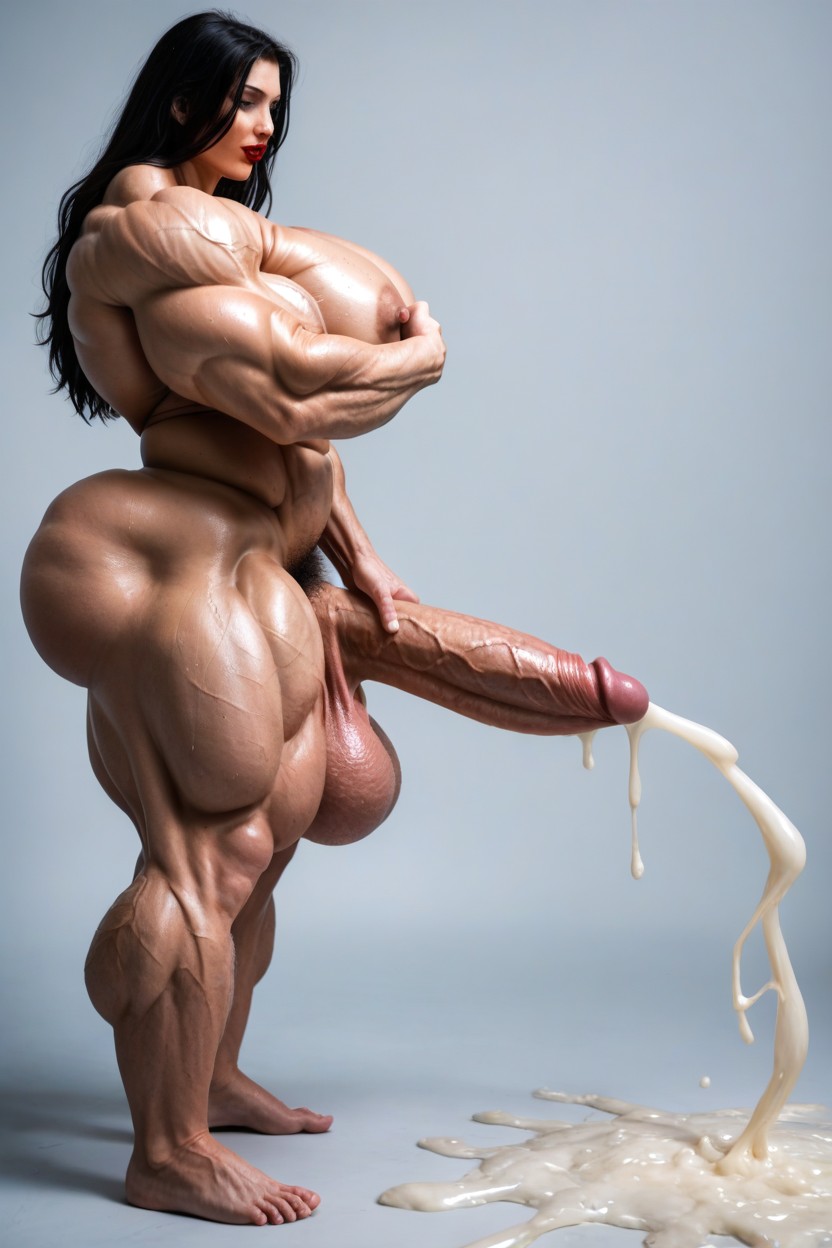 Hyper Big Biceps, Vascularity, Hyper Gigantic Massive Muscles Shemale AI Porn