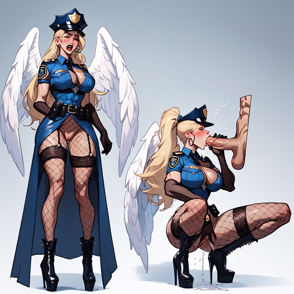 Wide Hips, Thick Pouty Lips, Spiked Thigh High Platform High Heels Boots KI Porno