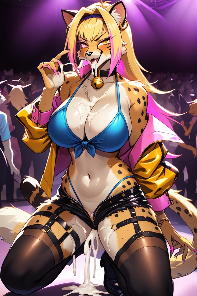 Black Spots, On Stage, Rolling Eyes Furry AI Porn