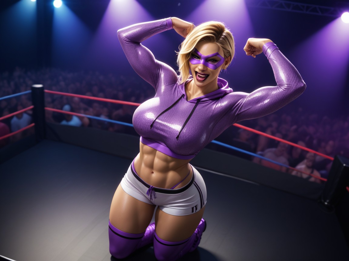 On Stage, Tight Breasts, Dark Lighting Hentai AI Porn