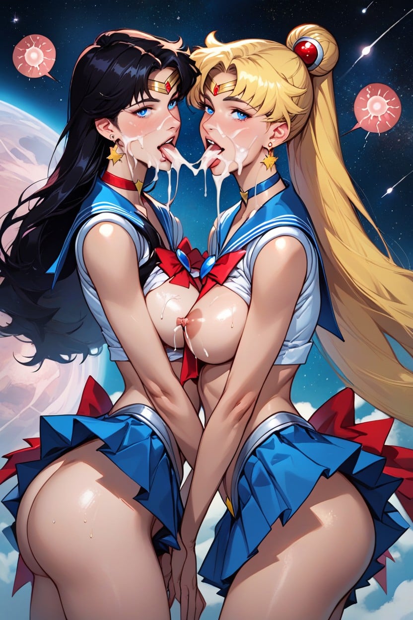Nipples In Sperm, Crounching, Detailed Face Hentai AI Porn