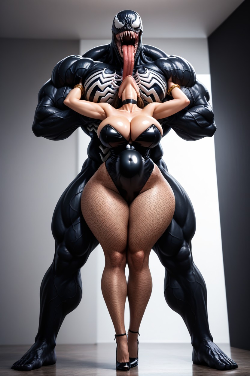 Throat Bulge Head Tilted Back, Stomach Bulge, Legs Hang Straight Down Tucked Close Together AI Porn
