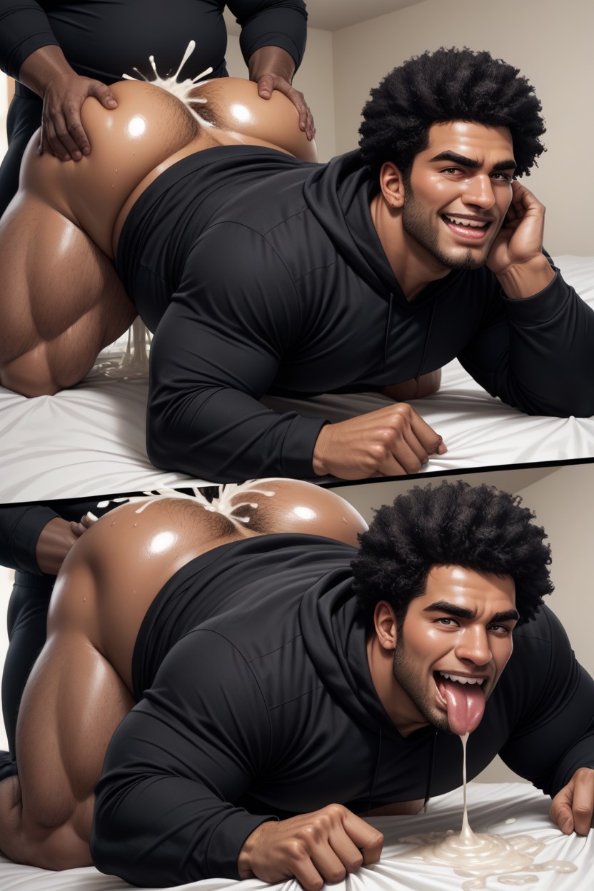 Dark Skinned Black Male, Bbc, Pleasured Face AI Gay Porn