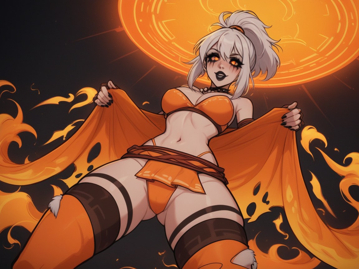Ponytail, Dark Lighting, Horny AI Porn