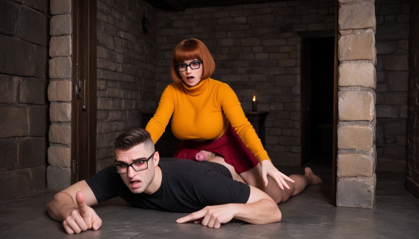 Cock Is Too Big, Open Mouth, View Through Doorway Shemale AI Porn