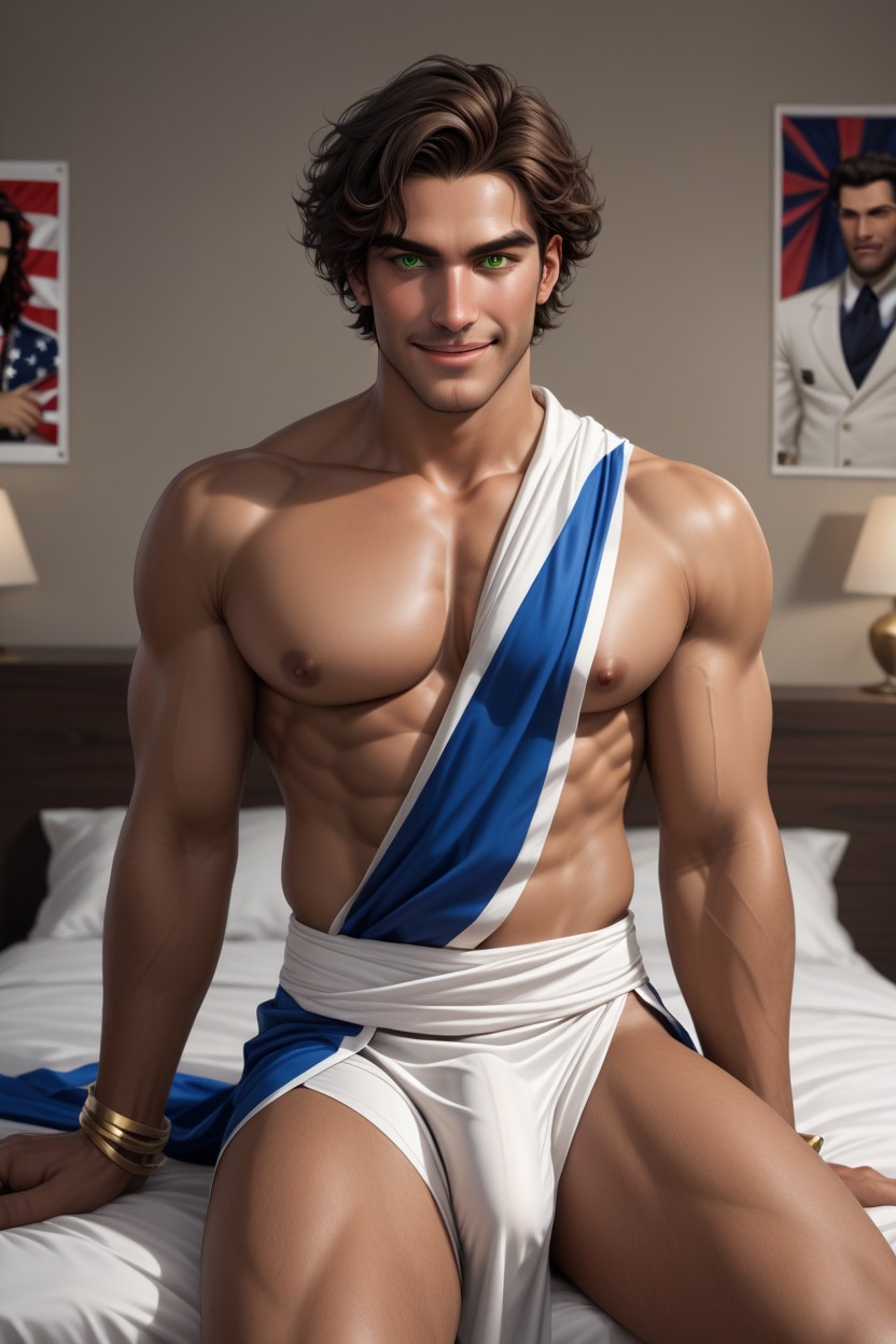 18+, Only Male, Green Eyes AI Gay Porn