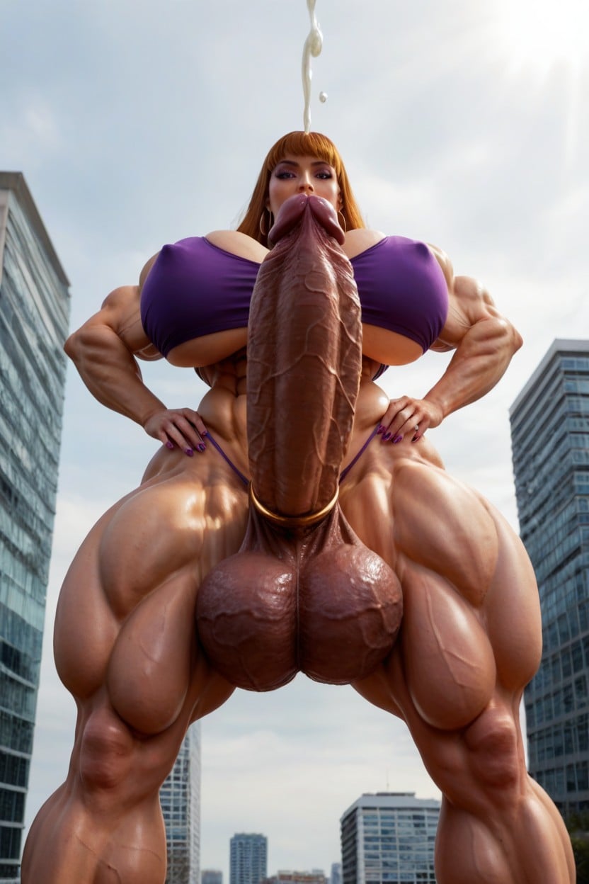 Hdr, Hyper Muscular, Huge Breast Implants Travesti IA Pornô