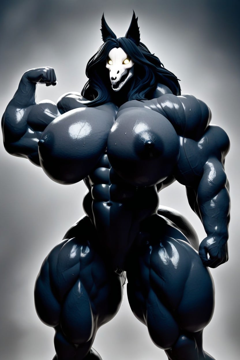 Flexing His Muscles, Smirking Massive Muscles Big Veins Massive Thigs, Defined Abs Furry IA