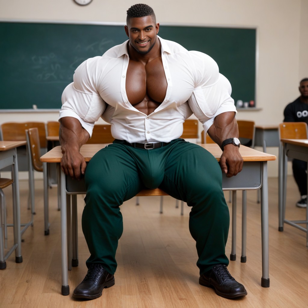 Extremely Huge Biceps, Massive Pecs, Full Body Length AI Gay Porn