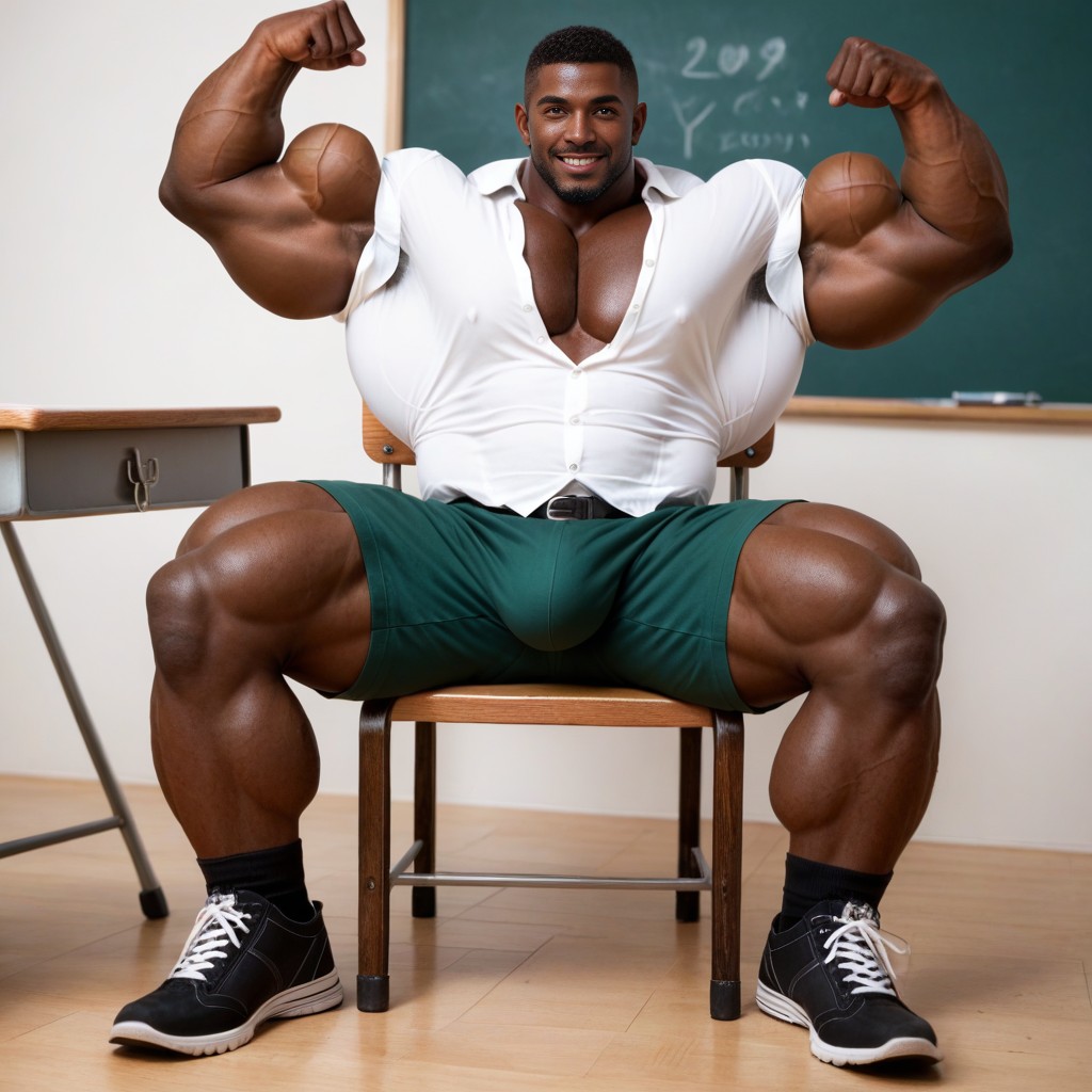 Huge Bulge, African, Massive Overdeveloped Muscles AI Gay Porn