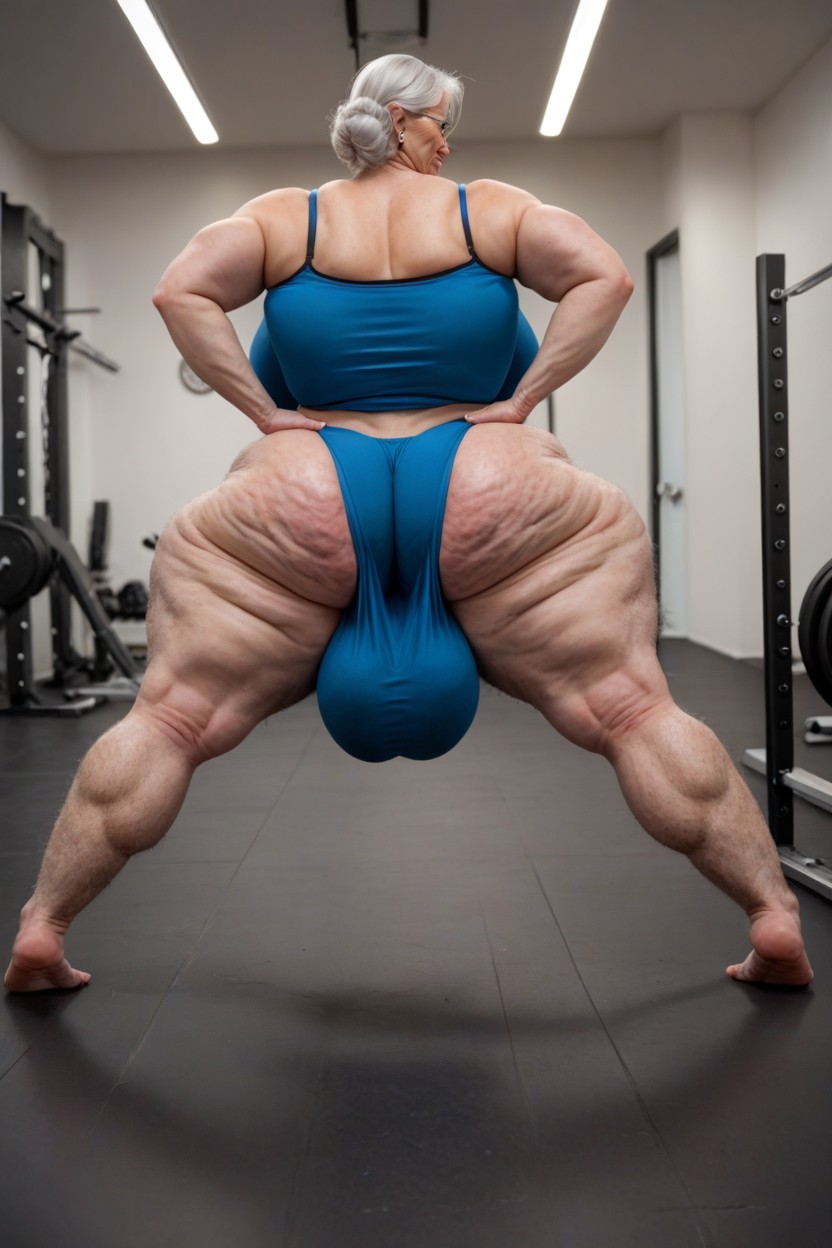 Blue Sports Bra, Sport Bra, Massive Breasts Shemale AI Porn