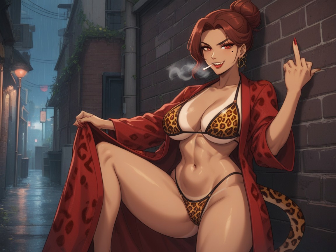 Upturned Lazy Eyes, Light Tan Skin, Shoulders Wider Than Hips AI Porn