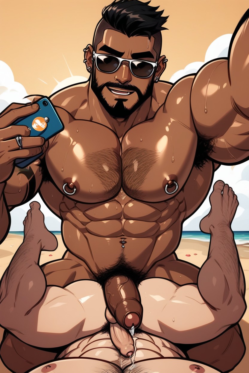Smoke Coming Out Of Nose, Sunglasses, Foreskin AI Gay Porn