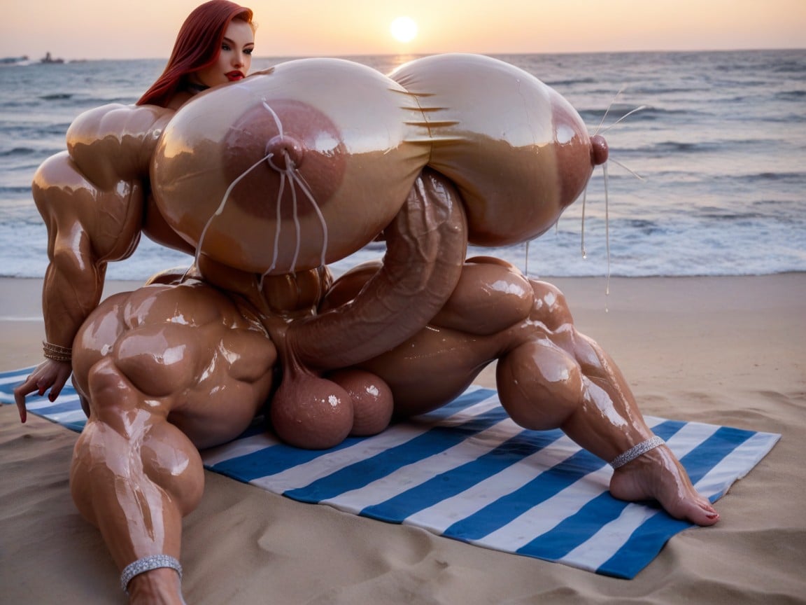 Beautiful Eyes, Self Blowjob, Excessive Muscle & Striation Shemale AI Porn