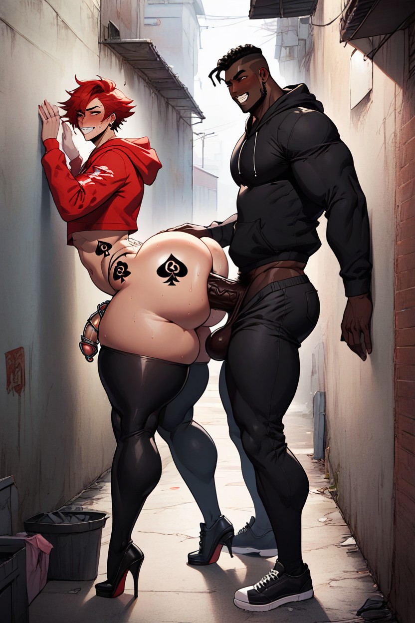 Red Faced, Light Skin, Doggy Style AI Gay Porn