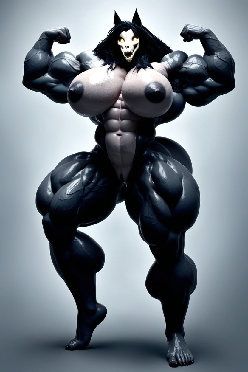 Massive Pectoral, Smirking Massive Muscles Big Veins Massive Thigs, Fit Furry AI Porn