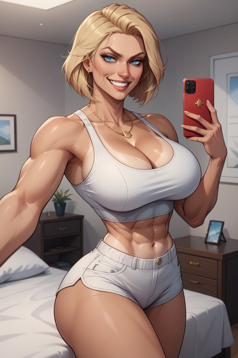 Smirk, Form Fitting Clothes, Beautiful Face AI Porn