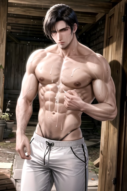 Drooling, Holding Hair, Cock In Throat AI Gay Porn
