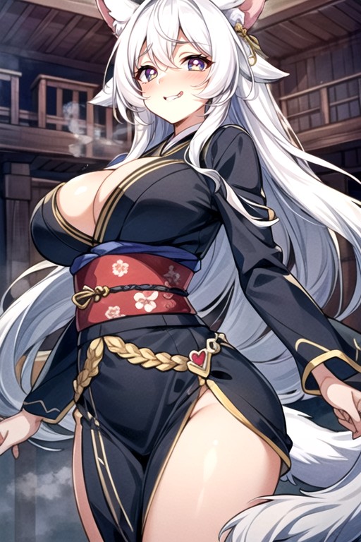 Long Hair, Perfect Face, Open Mouth AI Porn
