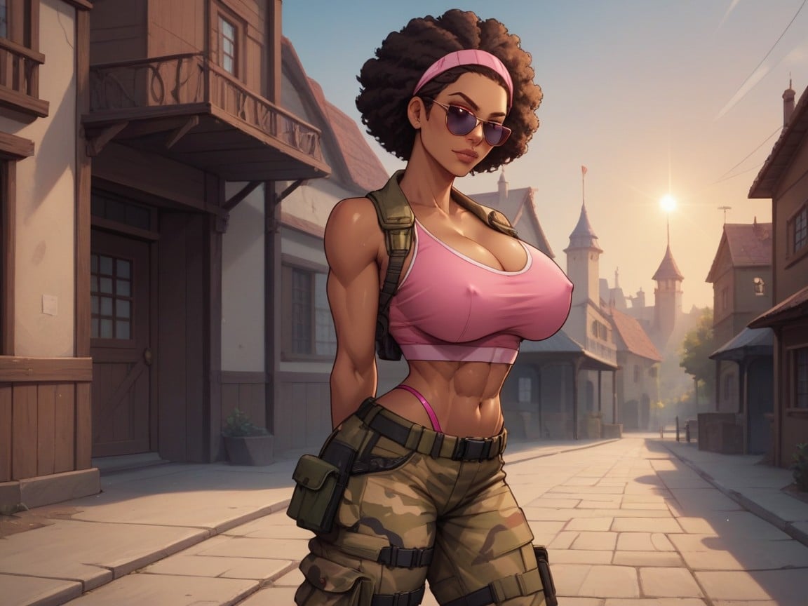 Focus On Woman, Ultra Detailed Clothes, Abdomen Square With Chest Hentai AI Porn