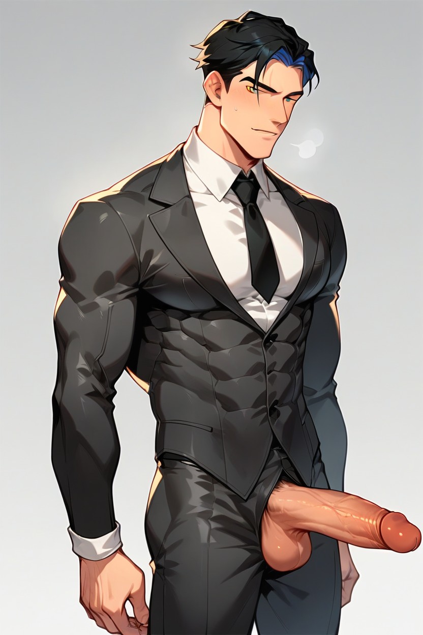 Muscle Dick Grayson Suit Hung Cock Stuffed In Suit AI Gay Porn