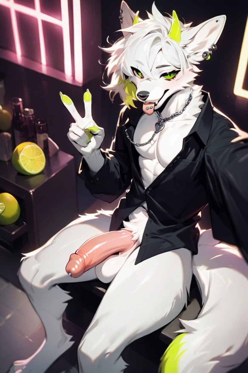 Thick Thighs, Neon, Fluffy Balls Furry AI Porn