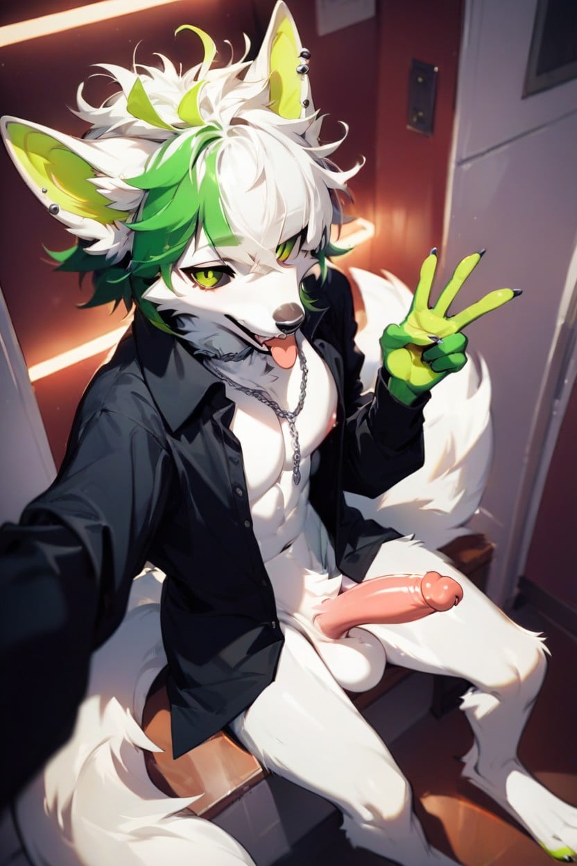Thick Penis, View From Above, Gay Furry AI Porn