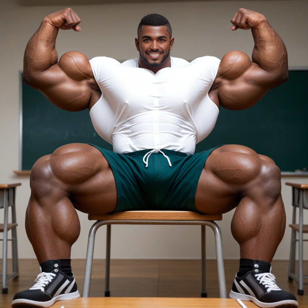 Hyper Muscle, Extremely Muscular, Gigantic Bodybuilder AI Gay Porn