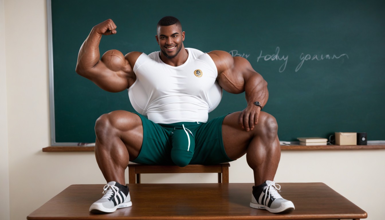Unrealistically Gigantic Muscular Body, Buzzcut, Extreme Hyper Muscles AI Gay Porn
