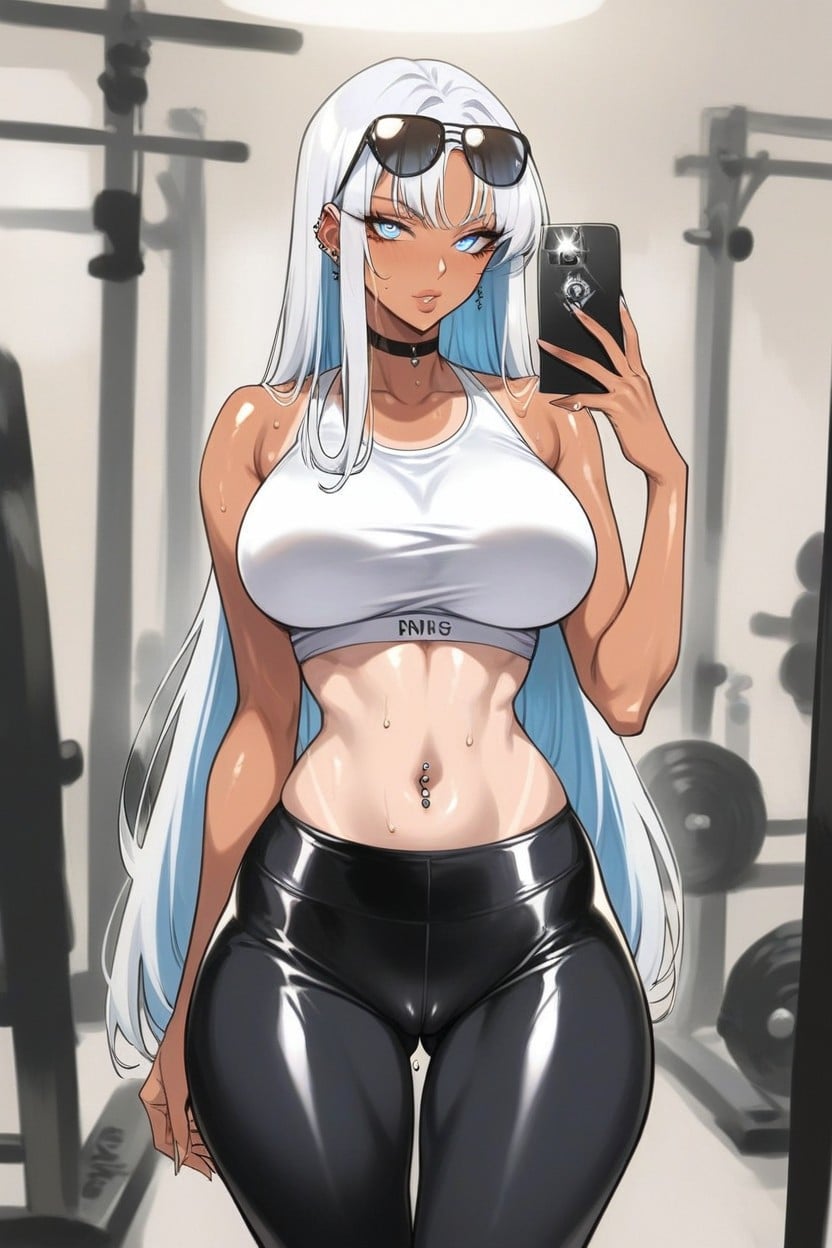 Sweaty, Soft Lips, Mirror Selfie Hentai AI Porn