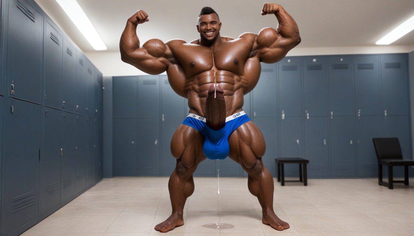 Clean Shaven, Extremely Huge Chest, Gigantic Bodybuilder AI Gay Porn