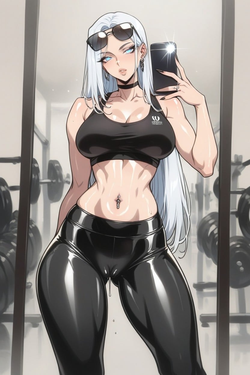 Wide Hips, Selfie, Oiled Skin Hentai AI Porn