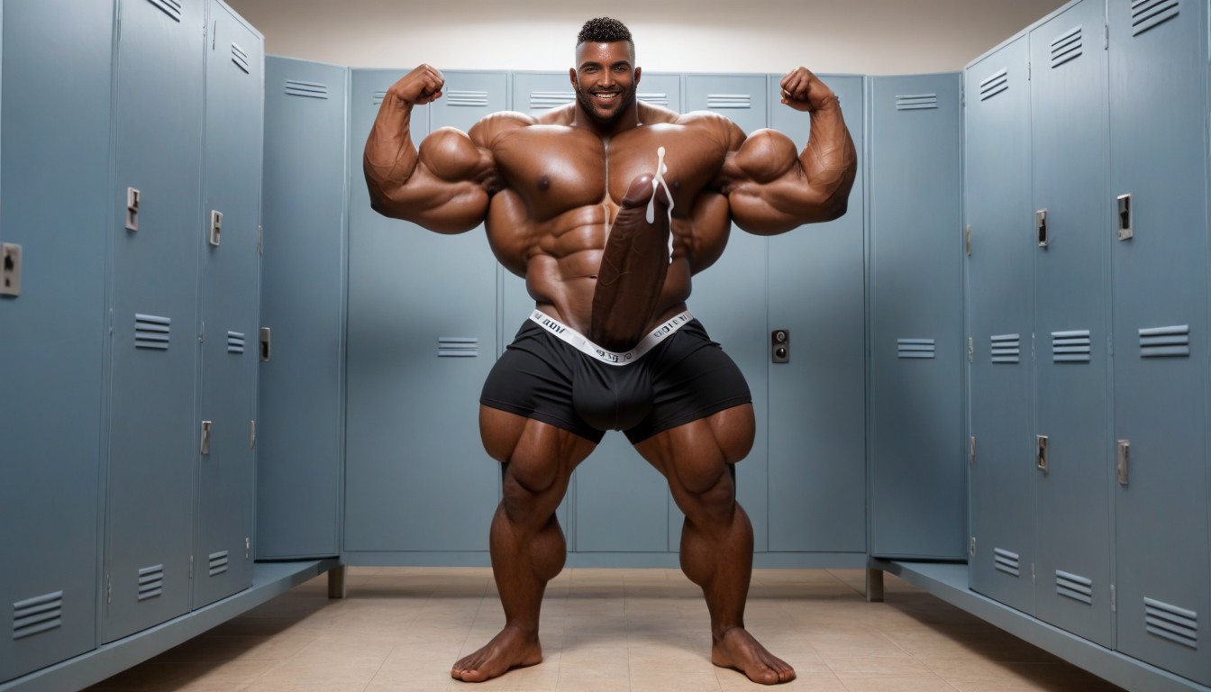 Massive Overdeveloped Muscles, Gigantic Bodybuilder, Penis Bulge Massive AI Gay Porn