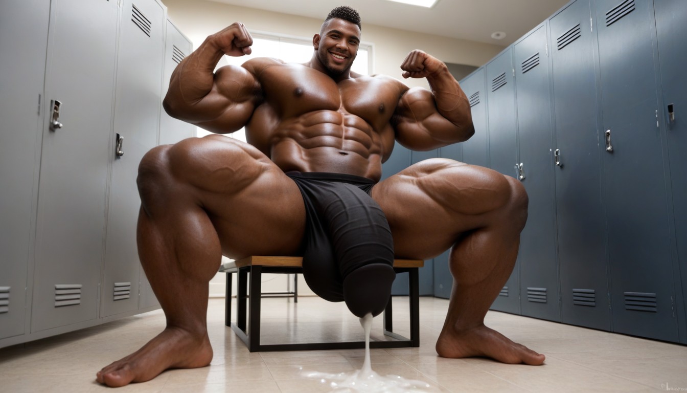 Cum Everywhere, Briefs, Gigantic Bodybuilder AI Gay Porn