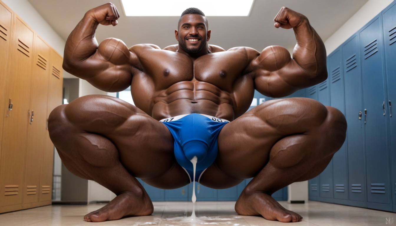 Massive Pecs, Black Hair, Muscular Legs AI Gay Porn