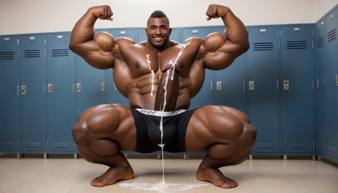 Gigantic Cock, Hard Light, Unrealistic Gigantic Muscle Size AI Gay Porn